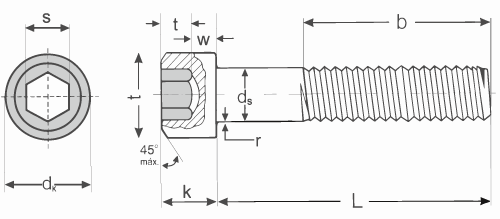 Parafuso-de-Cabeça-Cilíndrica-com-Sextavado-Interno-–-Série-Metrica 2